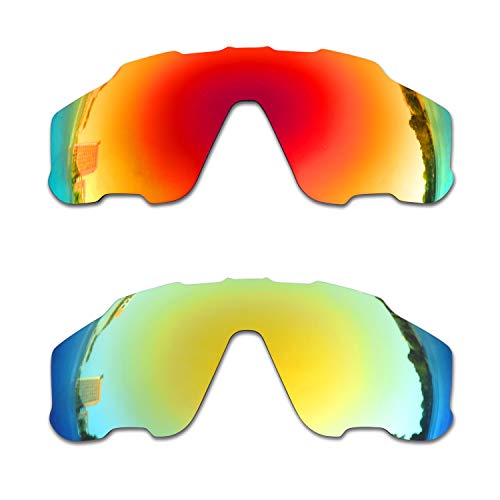 SOODASE Für Oakley Jawbreaker Sonnenbrillen Rot/Gold 2 Paare Polarisierte Ersatzgläser von SOODASE