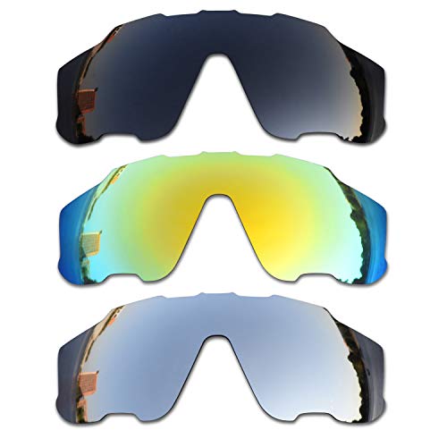 SOODASE Für Oakley Jawbreaker Sonnenbrillen Schwarz/Gold/Silber Polarisierte Ersatzgläser von SOODASE