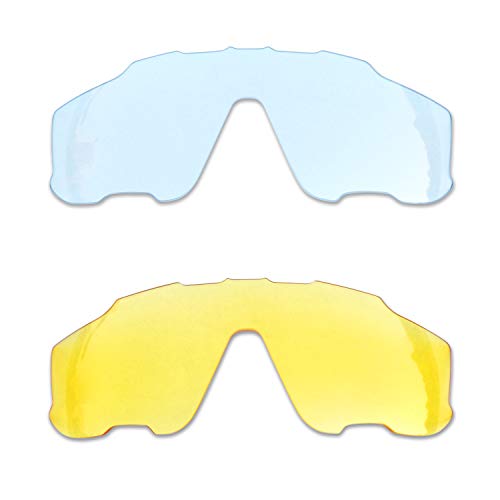 SOODASE Für Oakley Jawbreaker Sonnenbrillen Transparent/Transparentes Gelb 2 Paare Ersatzgläser von SOODASE
