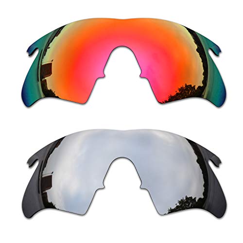 SOODASE Für Oakley M Frame Heater Sonnenbrillen Rot/Silber 2 Paare Polarisierte Ersatzgläser von SOODASE