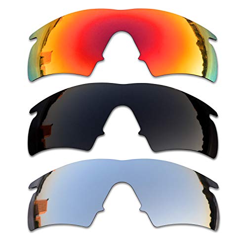 SOODASE Für Oakley M Frame Hybrid Sonnenbrillen Rot/Schwarz/Silber Polarisierte Ersatzgläser von SOODASE