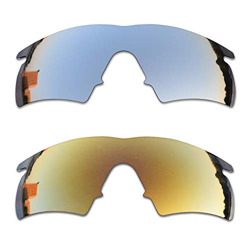 SOODASE Für Oakley M Frame Hybrid Sonnenbrillen Silber/Braun 2 Paare Polarisierte Ersatzgläser von SOODASE