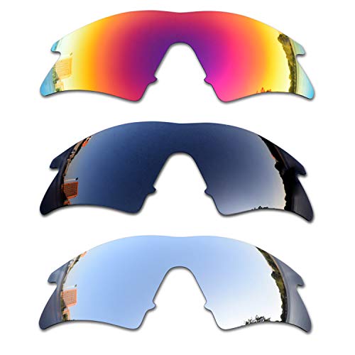 SOODASE Für Oakley M Frame Sweep Sonnenbrillen Rot/Schwarz/Silber Polarisierte Ersatzgläser von SOODASE