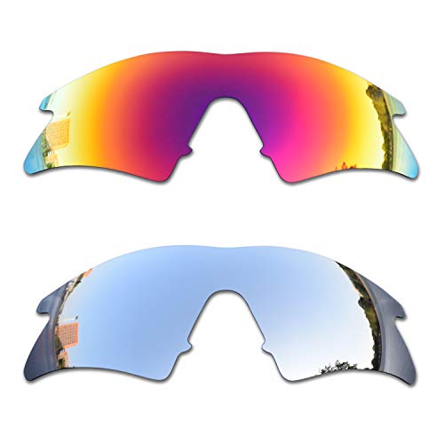 SOODASE Für Oakley M Frame Sweep Sonnenbrillen Rot/Silber 2 Paare Polarisierte Ersatzgläser von SOODASE
