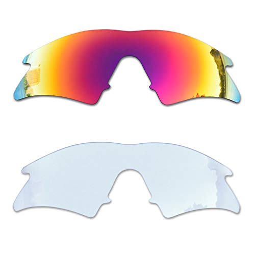 SOODASE Für Oakley M Frame Sweep Sonnenbrillen Rot/Transparentes 2 Paare Ersatzgläser von SOODASE