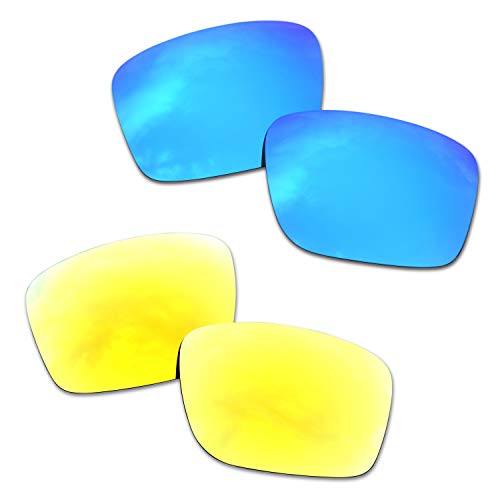 SOODASE Für Oakley Mainlink Sonnenbrillen Blau/Gold 2 Paare Polarisierte Ersatzgläser von SOODASE