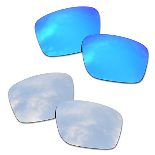 SOODASE Für Oakley Mainlink Sonnenbrillen Blau/Silber 2 Paare Polarisierte Ersatzgläser von SOODASE