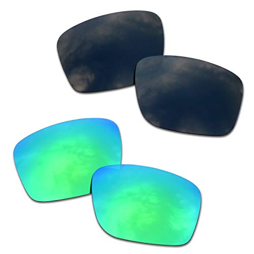 SOODASE Für Oakley Mainlink Sonnenbrillen Schwarz/Grün 2 Paare Polarisierte Ersatzgläser von SOODASE