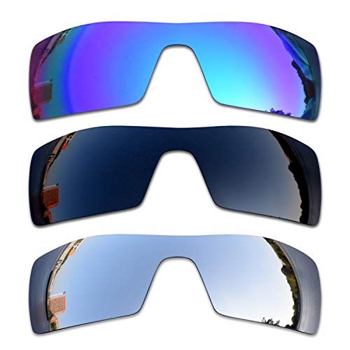 SOODASE Für Oakley Oil Rig Sonnenbrillen Blau/Schwarz/Silber Polarisierte Ersatzgläser von SOODASE