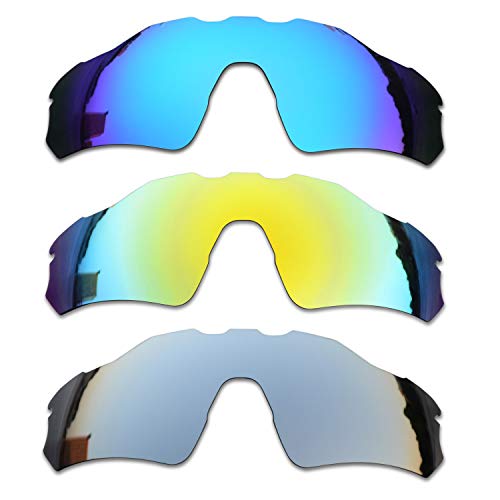 SOODASE Für Oakley Radar EV Path Sonnenbrillen Blau/Gold/Silber Polarisierte Ersatzgläser von SOODASE