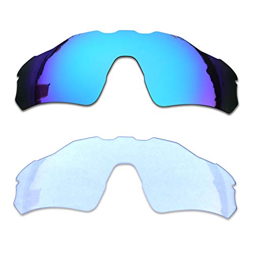 SOODASE Für Oakley Radar EV Path Sonnenbrillen Blau/Transparent 2 Paare Ersatzgläser von SOODASE