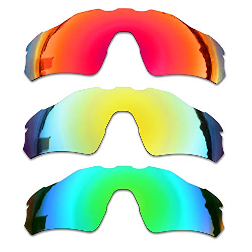 SOODASE Für Oakley Radar EV Path Sonnenbrillen Rot/Gold/Grün Polarisierte Ersatzgläser von SOODASE