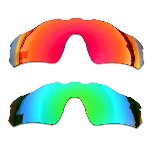 SOODASE Für Oakley Radar EV Path Sonnenbrillen Rot/Grün 2 Paare Polarisierte Ersatzgläser von SOODASE