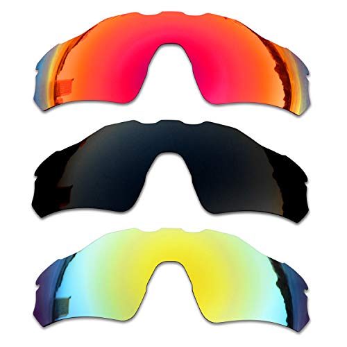 SOODASE Für Oakley Radar EV Path Sonnenbrillen Rot/Schwarz/Gold Polarisierte Ersatzgläser von SOODASE