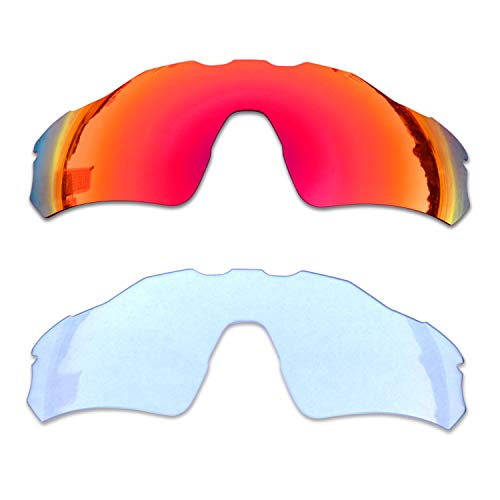 SOODASE Für Oakley Radar EV Path Sonnenbrillen Rot/Transparent 2 Paare Ersatzgläser von SOODASE