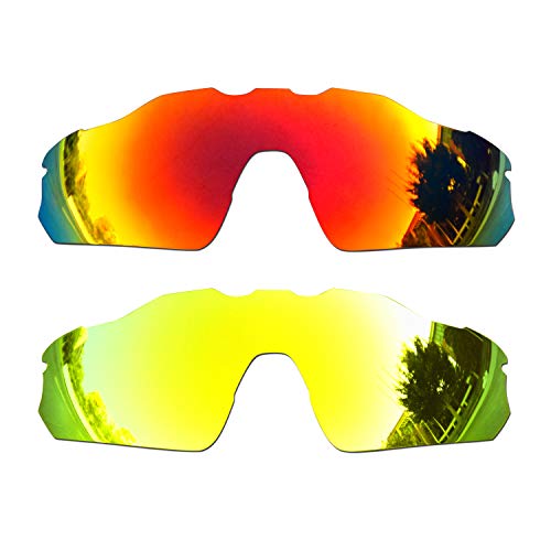 SOODASE Für Oakley Radar EV Pitch Sonnenbrillen Rot/Silber 2 Paare Polarisierte Ersatzgläser von SOODASE