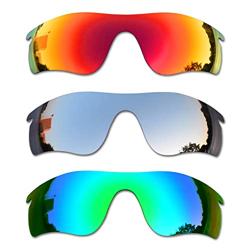 SOODASE Für Oakley Radarlock Path Sonnenbrillen Rot/Silber/Grün Polarisierte Ersatzgläser von SOODASE