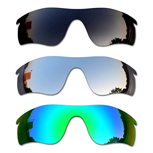 SOODASE Für Oakley Radarlock Path Sonnenbrillen Schwarz/Silber/Grün Polarisierte Ersatzgläser von SOODASE