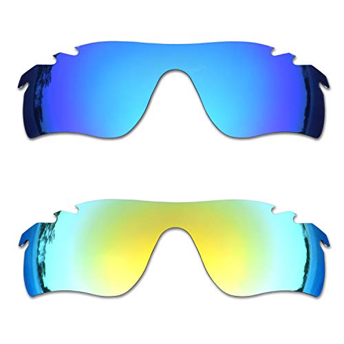 SOODASE Für Oakley Radarlock Path Vented Sonnenbrillen Blau/Gold 2 Paare Polarisierte Ersatzgläser von SOODASE