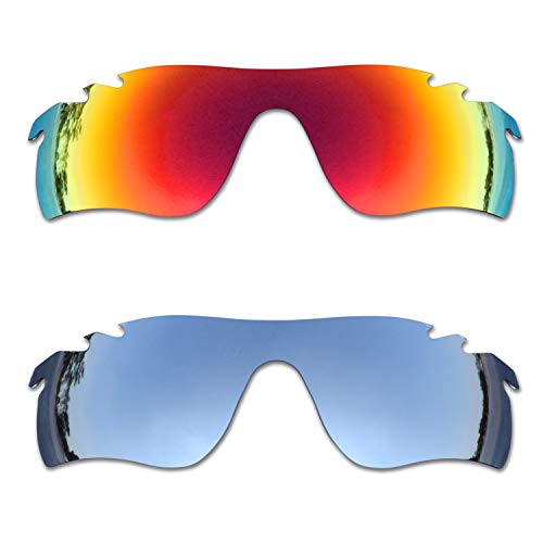 SOODASE Für Oakley Radarlock Path Vented Sonnenbrillen Rot/Silber 2 Paare Polarisierte Ersatzgläser von SOODASE