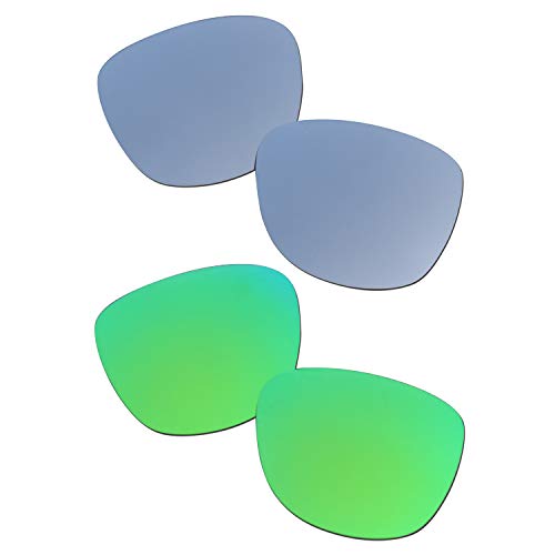 SOODASE Für Oakley Trillbe X Sonnenbrillen Silber/Grün 2 Paare Polarisierte Ersatzgläser von SOODASE