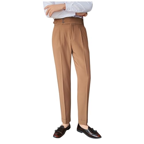 SOOUICKER Anzughose Herren Hochzeit High Waist Chino Hose Herren Business Anzughose Herren Slim Fit Chino Hose Herren Anzug Anzughose Herren Tapered Anzughose Herren Elegant von SOOUICKER