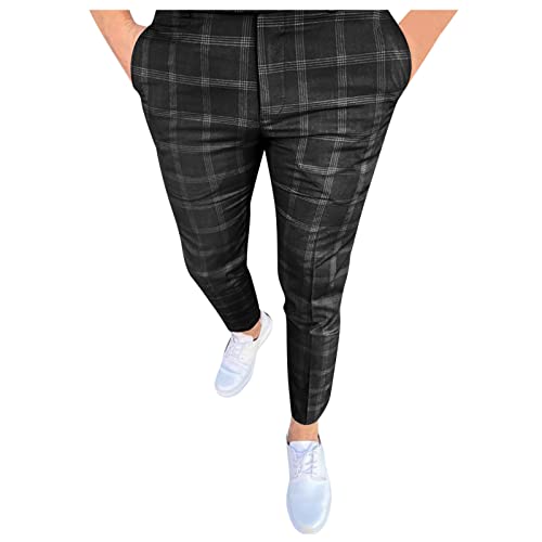 SOOUICKER Anzughose Herren Kariert Chino Hose Herren Slim Fit Stretch Chino Hose Karo Tapered Flex Jogginghose Anzug Optik Skinny Fit Freizeithose Elegant Eng Elastisch von SOOUICKER