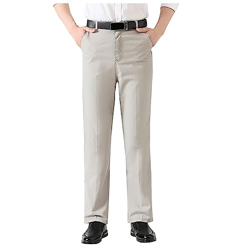 SOOUICKER Anzughose Herren Regular Fit Chino Hose Herren Anzug Business Anzughose Herren Elegant Chino Hose Herren Straight Hosen Herren Hochzeit Chino Hose Herren Beige Comfort Fit von SOOUICKER