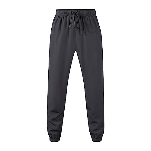 SOOUICKER Arbeitshose Herren Reissverschluss Taschen Slim Fit Stoffhose Herren mit Bündchen Sporthose Herren Lang Gym mit Reißverschluss Jogginghose Herren Stretch 7/8 Lang von SOOUICKER