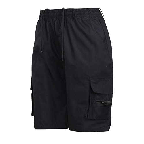 SOOUICKER Arbeitshosen Männer Kurz Kurze Hosen Herren Wandern mit Seitentaschen Cargo Shorts Herren mit Gummizug Bermuda Shorts Herren Outdoor Shorts Herren Work Kurze Arbeitshosen Herren Grün von SOOUICKER