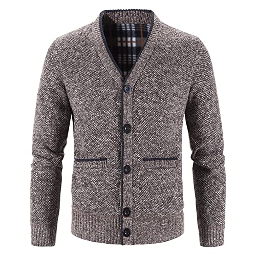 SOOUICKER Arbeitspullover Strickjacke Herren Vintage Strickjacke Herren Trachtenstil Strickjacke Herren Tracht Strickjacke Herren V Ausschnitt Strickjacke Herren Ohne Kapuze von SOOUICKER