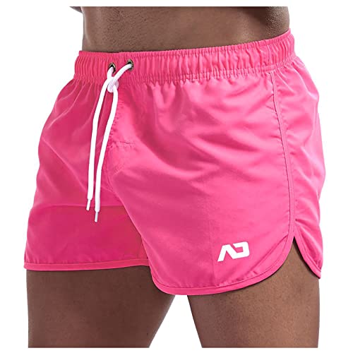 SOOUICKER Badehose Herren Kurz Bunt Badeshorts Herren Kurz Retro Schwimmhose Herren Boxer Badeshorts Herren Neonfarben Badehose Herren Schnelltrocknend Neon Grün von SOOUICKER