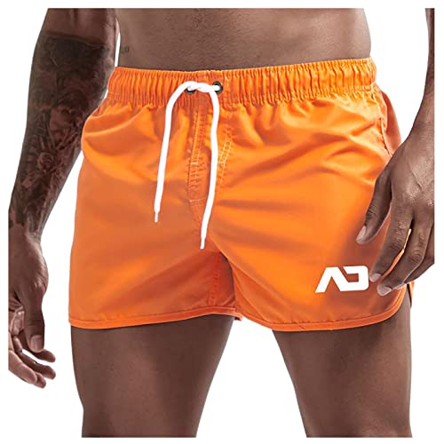 SOOUICKER Badehose Herren Kurz Bunt Badeshorts Herren Kurz Retro Schwimmhose Herren Boxer Badeshorts Herren Neonfarben Badehose Herren Schnelltrocknend Neon Grün von SOOUICKER