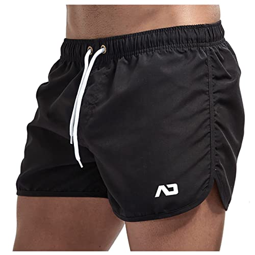 SOOUICKER Badehose Herren Kurz Bunt Retro Schwimmhose Boxer Badeshorts Neonfarben Schnelltrocknend Neon Grün von SOOUICKER