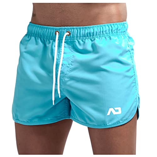 SOOUICKER Badehose Herren Kurz Bunt Retro Schwimmhose Boxer Badeshorts Neonfarben Schnelltrocknend Neon Grün von SOOUICKER