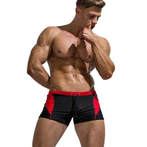 SOOUICKER Badehose Herren Kurz Eng Badeshorts Herren Retro Schwimmhose Herren Boxer Badehose Herren Schnelltrocknend Badeshorts Herren Stretch Badehose Herren Eng Sexy von SOOUICKER