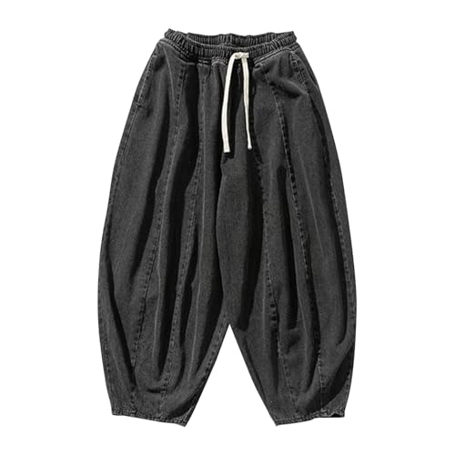 SOOUICKER Baggy Jeans Herren mit Gummizug Y2K Haremshose Jeans Japanisch Jogginghose Jeansoptik Harem Oversize Freizeithose Modern Locker von SOOUICKER