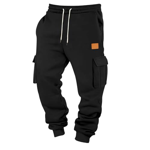 SOOUICKER Baggy Jogginghose Herren Gym Cargohose Herren Jogger mit Gummizug Sporthose Herren Lang mit Seitentaschen Trainingshose Herren Cargo Fitness Cargo Jogginghose Herren Baggy von SOOUICKER