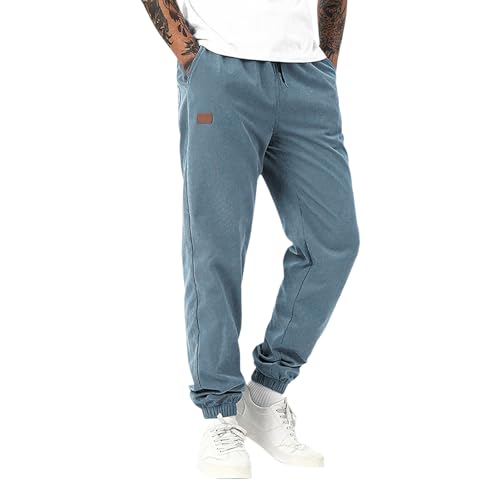 SOOUICKER Baggy Jogginghose Herren Gym Modern Trainingshose Stretch Weit Sporthose Lang Fitness mit Taschen Freizeithose mit Bündchen Cargohose Ohne Seitentaschen von SOOUICKER