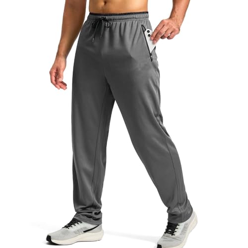 SOOUICKER Baggy Jogginghose Herren Gym Sporthose Herren Lang Sommer Leicht Trainingshose mit Reißverschluss Weit Freizeithose Gummizug Ohne Bündchen Laufhose Locker Schnelltrocknend von SOOUICKER