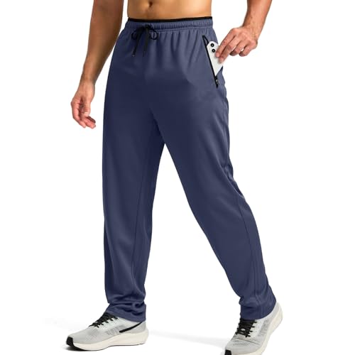 SOOUICKER Baggy Jogginghose Herren Gym Sporthose Herren Lang Sommer Leicht Trainingshose mit Reißverschluss Weit Freizeithose Gummizug Ohne Bündchen Laufhose Locker Schnelltrocknend von SOOUICKER