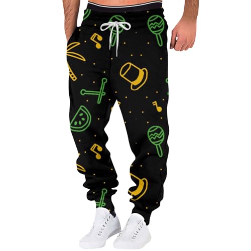 SOOUICKER Baggy Jogginghose Herren Gym Vintage Trainingshose Herren Bunt Sporthose Herren Lang Fitness Jogginghose Herren mit Aufdruck Freizeithose Herren mit Bündchen Jogginghose Muster von SOOUICKER