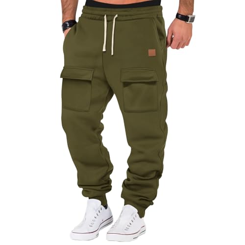 SOOUICKER Baggy Jogginghose Herren Gym mit Seitentaschen Cargohose Jogger Loose Fit Viele Taschen Trainingshose Lang Cargo Sporthose Fitness Freizeithose mit Bündchen von SOOUICKER