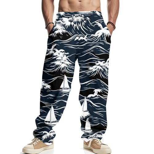 SOOUICKER Baggy Jogginghose Herren Muster Freizeithose Herren Lang Bunt Sommerhose Leicht Weit Strand Stoffhose Sommer mit Gummizug Sporthose Weites Bein mit Aufdruck SOOUICKER Baggy Jogginghose Herren Muster Freizeithose Herren Lang Bunt Sommerhose Leicht Weit Strand Stoffhose Sommer mit Gummizug Sporthose Weites Bein mit Aufdruck von SOOUICKER