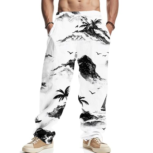 SOOUICKER Baggy Jogginghose Herren Muster Freizeithose Herren Lang Bunt Sommerhose Leicht Weit Strand Stoffhose Sommer mit Gummizug Sporthose Weites Bein mit Aufdruck SOOUICKER Baggy Jogginghose Herren Muster Freizeithose Herren Lang Bunt Sommerhose Leicht Weit Strand Stoffhose Sommer mit Gummizug Sporthose Weites Bein mit Aufdruck von SOOUICKER