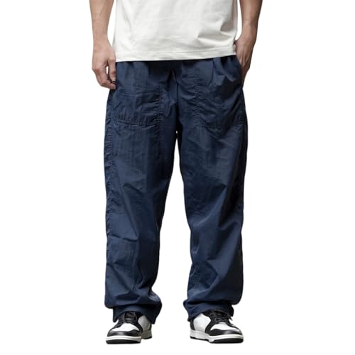 SOOUICKER Baggy Jogginghose Herren Y2K Sporthose Lang mit Taschen Freizeithose Outdoor mit Gummizug Cargohose Ohne Seitentaschen Chino Hose Jogger Loose Fit von SOOUICKER