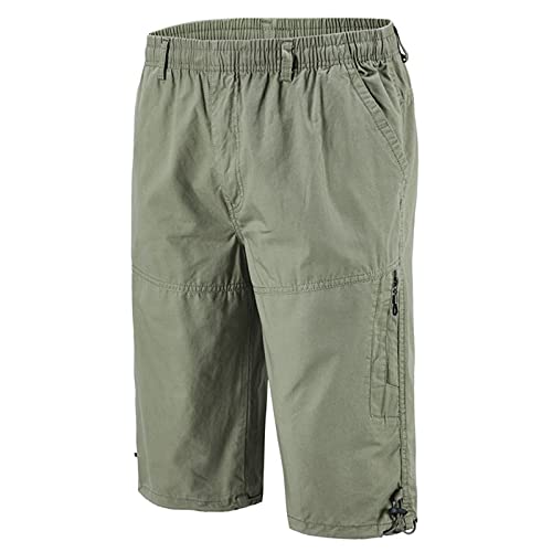 SOOUICKER Bermuda Shorts Herren 3/4 Kurze Hosen Herren Cargo Wandern Shorts Herren Outdoor Sommer Cargo Shorts mit Reißverschluss Herren Bermuda Shorts Herren Overknee Kurze Hosen Herren über Knie von SOOUICKER