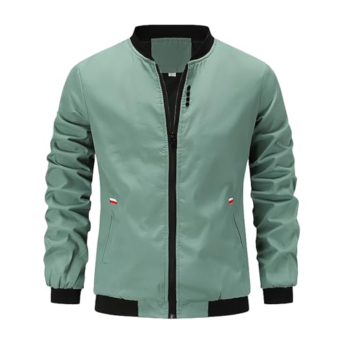 SOOUICKER Bomberjacke Herren Leicht Übergangsjacke Herren Ohne Kapuze Modern Übergangsjacke Herren Sportlich College Jacke Herren Football Sweatjacke Herren Outdoor Bomberjacke Herren Vintage von SOOUICKER