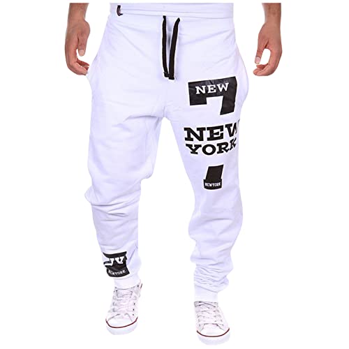 SOOUICKER Breite Jogginghose Herren Modern Sporthose Herren Lang Sommer Jogginghose Herren mit Aufdruck Muster Trainingshose Herren Bunt Freizeithose Herren mit Bündchen Sporthose Herren Fitness von SOOUICKER