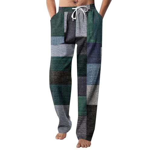 SOOUICKER Breite Jogginghose Herren Muster Freizeithose Herren mit Gummizug Weites Bein Trainingshose Herren Bunt Ohne Bündchen Jogginghose Herren mit Aufdruck Sporthose Lang mit Taschen von SOOUICKER